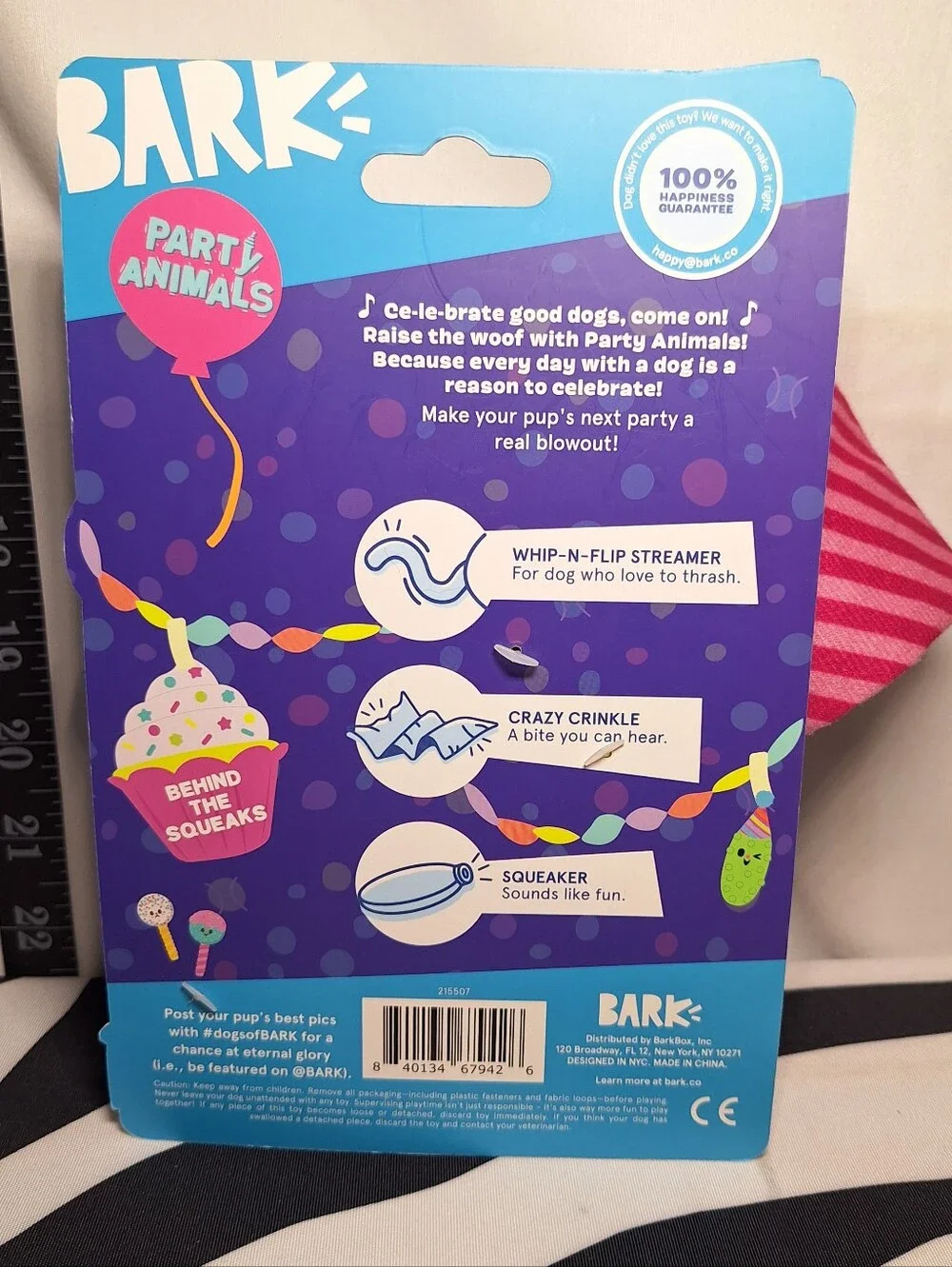 NWT Bark Party Blow Wower Dog Toy XS-S